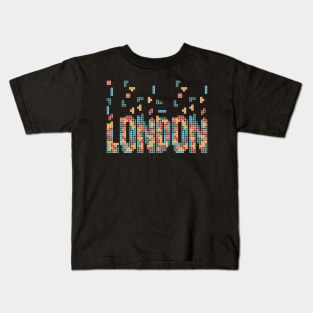 London City Typography. Tetris blocks. Kids T-Shirt
